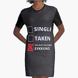 sykkuno Funny Single Taken Graphic T-Shirt Dress