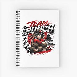 Team Punch Monkey Boxer Bold Street Style Graphic Spiral Notebook