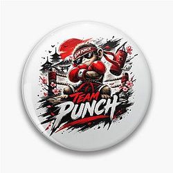 Team Punch Monkey Boxer Street Style Graphic Pin