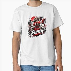 Team Punch Monkey Classic Graphic Street Style T-Shirt