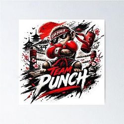 Team Punch Monkey Boxer – Street Style Graphic Poster