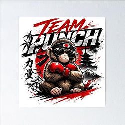 Team Punch Monkey Boxer – Street Style Graphic Poster