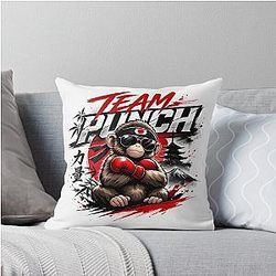 Team Punch Monkey Boxer Bold Street Style Graphic Throw Pillow