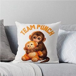 Japanese Monkey Meme Throw Pillow