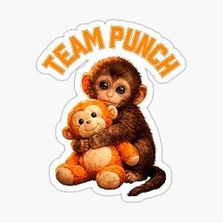 Team Punch Monkey Japanese Trendy Sticker