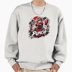 Team Punch Monkey Boxer – Bold Street Style Graphic Oversized Sweatshirt