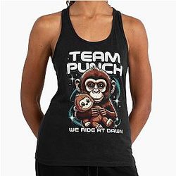 Team Punch Monkey Ride At Dawn Y2K Streetwear Tank Top