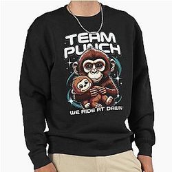 Team Punch Monkey Y2K Streetwear Pullover Sweatshirt