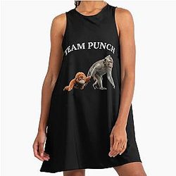 Team Monkey Primate Wildlife Animals A-Line Dress