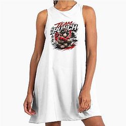 Team Punch Monkey Boxer Bold Street Style Graphic A-Line Dress