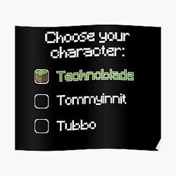 Technoblade Posters - Choose your character - Technoblade Poster RB0206