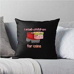 Technoblade Pillows - Technoblade I stab Children for Coins Throw Pillow RB0206