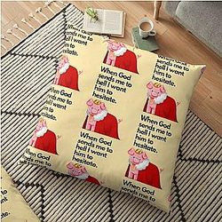 Technoblade Pillows - Technoblade quote , when god sends me to hell I want him to hesitate Floor Pillow RB0206