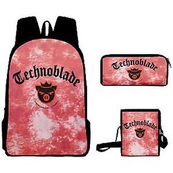Technoblade Backpacks - To Eternity Pink Tie Dye Backpack 3 Pieces Sets