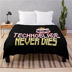 Technoblade Blankets – Technoblade Never Dies Pixel Throw Blanket