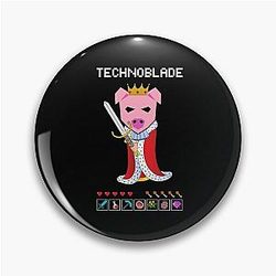 Technoblade Pins - King Pig Cool Blob Clothes Metal Button Pin Black Color