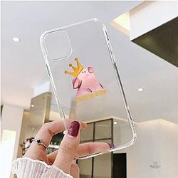 Technoblade Phone Cases - King Pig Art Print Soft Clear Phone Case