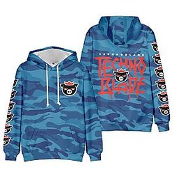 Technoblade Logo Printed Double Sides Tie-Dye Pullover Hoodie