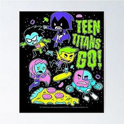 Kids DC Comics Teen Titans Go Group Shot Neon Portrait