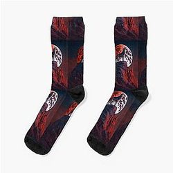 A Wolf Perched On A Grand Animal Teen Wolf Socks