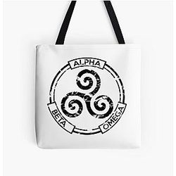 Alpha Beta Omega Black Teen Wolf Tote Bag
