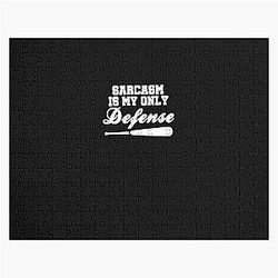 Teen Wolf Stiles Stilinski T-Shirt Sarcasm is my Defense grey jigsaw puzzle