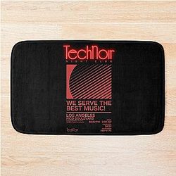 Retro 80s Technoir Nightclub Poster from the Terminator Movie Bath Mat