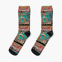 Jesus Vs The Terminator Socks