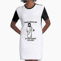 JESUS THE TERMINATOR Graphic T-Shirt Dress
