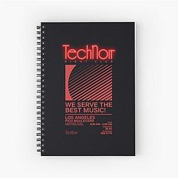 80s Technoir Nightclub  from the Terminator Movie   	 Spiral Notebook