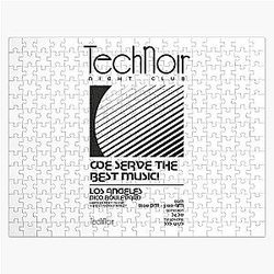 Retro 80s Technoir Nightclub Poster from the Terminator Movie Jigsaw Puzzle