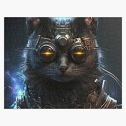 The Terminator Cat Canvas Print Colorful Modern Digital Art Jigsaw Puzzle
