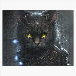 The Terminator Cat Canvas Print Colorful Modern Digital Art Jigsaw Puzzle