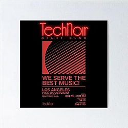Retro 80s Technoir Nightclub Poster del Terminator Movie Poster