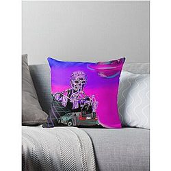 synthwave back to the terminator  Throw Pillow