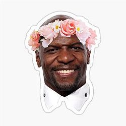 Terry Crews Flower Crown Sticker