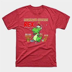 Menorahsaurus Rex Funny Christmas Hannukah Jewish Xmas Gift T-Shirt TP1201