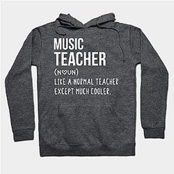 Music Teacher Defintion - Teacher Like a Normal Teacher Only Way Cooler Music lovers - Music gift - Music's day christmas vintage retro Hoodie TP1701