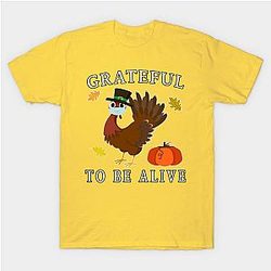Grateful to be Alive, Pilgrim Turkey Mask Pumpkin. T-Shirt TP1201