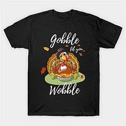 Gobble Til You Wobble Thanksgiving Day Dinner Pumpkin Pie Shirt Funny T-Shirt TP1201