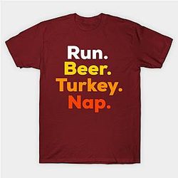 Funny Turkey Trot Shirt - Run, Beer, Turkey, Nap T-Shirt TP1201