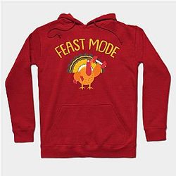 Feast Mode Turkey Weight Lifting Funny Thanksgiving Hoodie TP1701