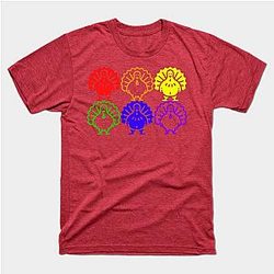 Cute Funny Rainbow Gay Pride Turkeys Thanksgiving Holiday T-Shirt TP1201