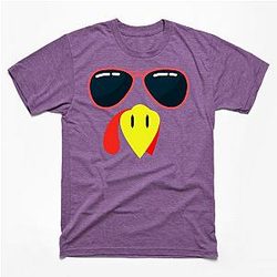 Cool Turkey Face Thanksgiving Wearing Sunglasses Funny Gift Idea for Turkey Day. T-Shirt TP1201