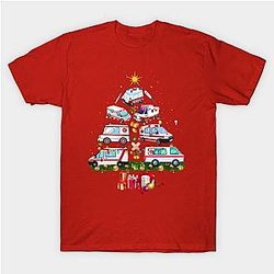 Ambulance Christmas Tree AMR Funny EMS EMT Paramedic Gift T-Shirt TP1201