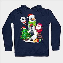Christmas Soccer Snowman Funny Santa Hat Xmas Gift Hoodie TP1701
