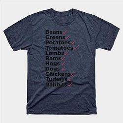 Beans. Greens. Potatoes. Tomatoes. Lambs. Rams. T-Shirt TP1201