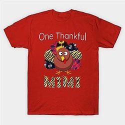 Turkey One Thankful Mimi Grandma Thanksgiving Sunflower Gift T-Shirt TP1201