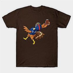 Thanksgiving Turkey Football Catching T-Shirt TP1201