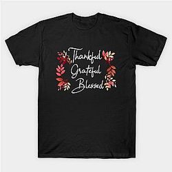 Thankful Grateful Blessed Thanksgiving T-Shirt TP1201